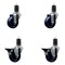 Service Caster 3.5'' Solid Poly Wheel Swivel 1-5/8'' Expanding Stem Caster Set 2 Brakes, 4PK SCC-EX20S3514-SPUS-2-PLB-2-158 - alternate 1